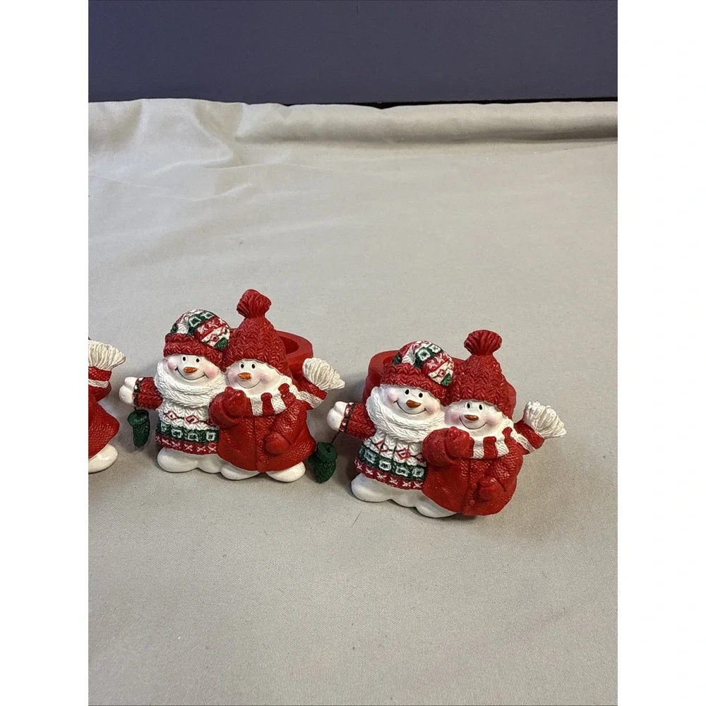 Hallmark Mitford Snowmen Napkin Rings Set of 4 Christmas Holiday Table Decor